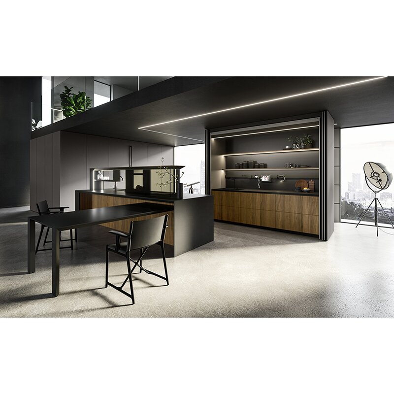 Kitchen Cabinets Manufacturer - Allure Luxury Modern Custom Smart Organizer Storage Complete Set Stainless Steel Island Accessories