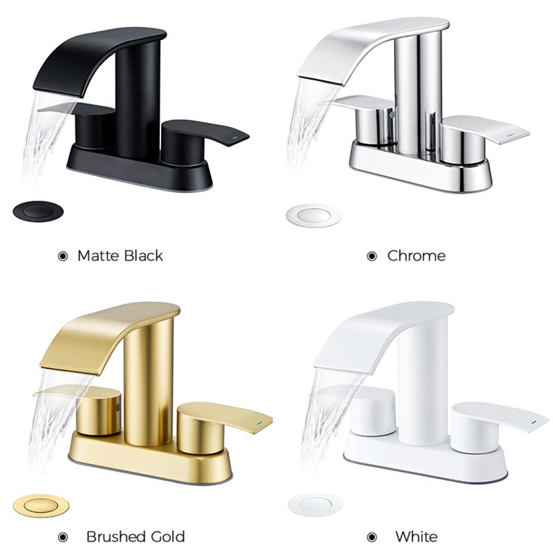 Bathroom Sink Faucet Manufacturer - Modern Two-Handle with Stainless Steel Valve Core Brushed Nickel Finish and Metal Pop-up Drain