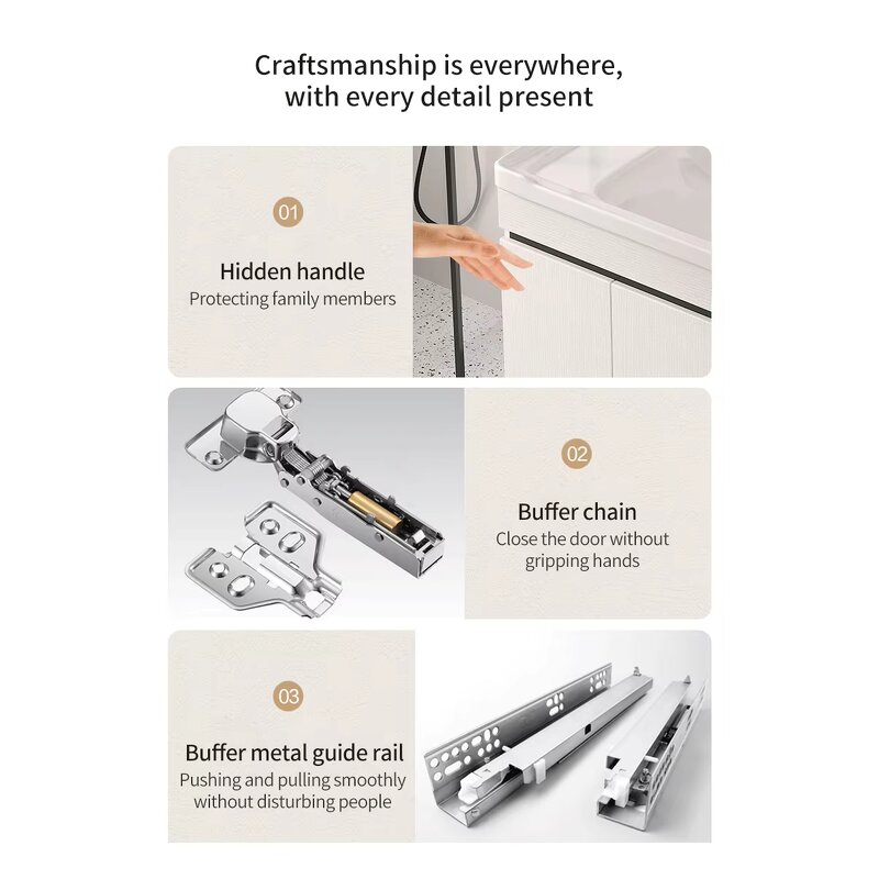 Bathroom Vanity Cabinet Manufacturer - Black and Gold Luxury Modern Corner Storage Free Standing with Sink