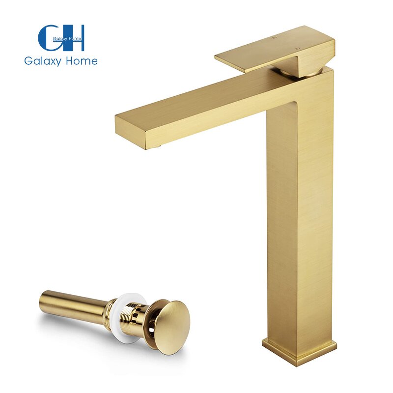 Vessel Sink Faucet Manufacturer - Brushed Gold Single Handle Lava Odoro Brass Single Hole Tall Bowl Sink
