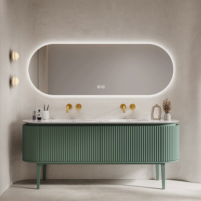 Bathroom Vanity Manufacturer - Customized Hi-End Double Sink Style Waterproof Modern Bathroom Cabinet