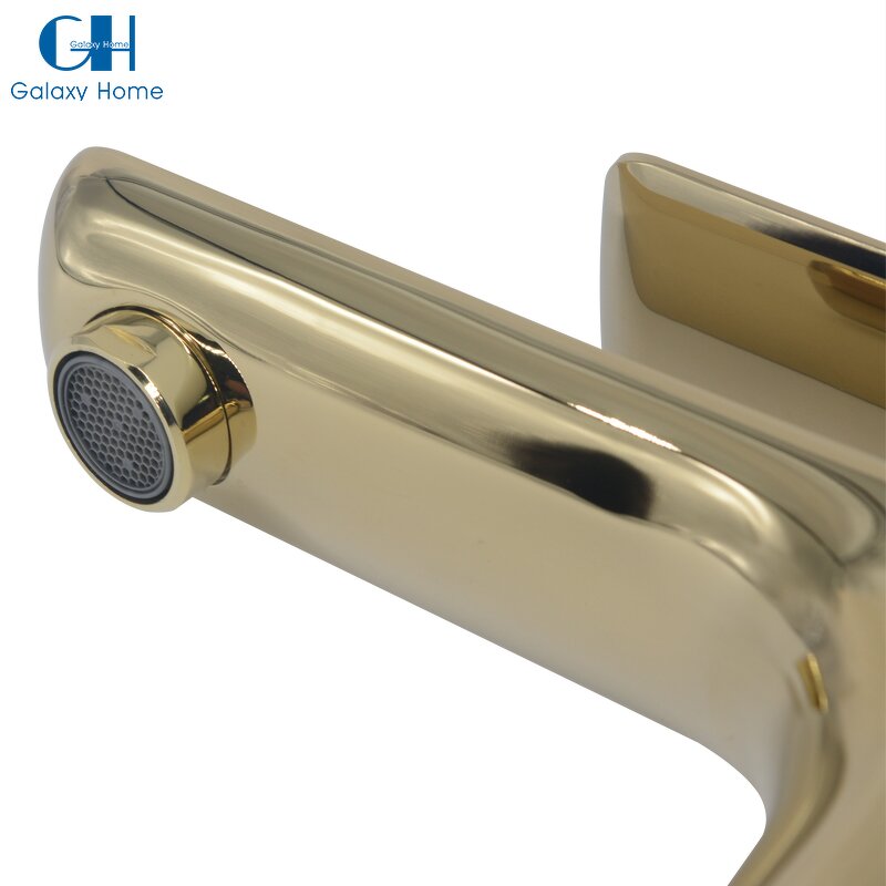 Bathroom Sink Faucet Manufacturer - Hot Selling Zirconium Golden Single Hole Hot Cold Water Function Universal