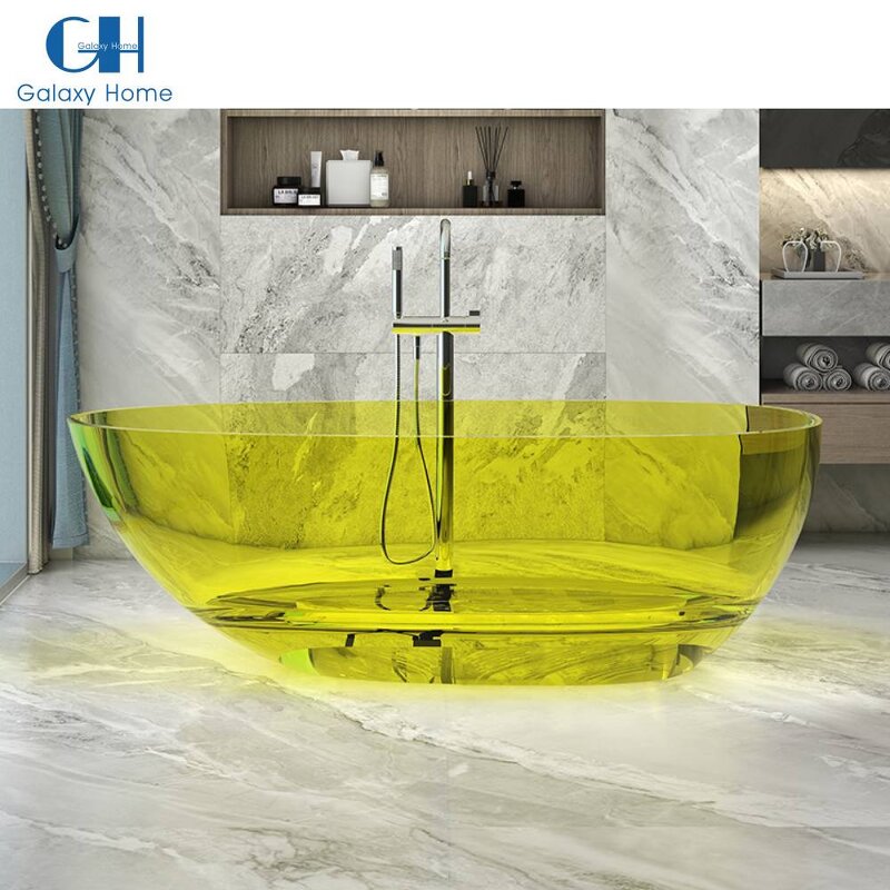 Resin Stone Bath Tub Manufacturer - Brown Egg Shape Translucency Egg Shape Clear Colored Bathtub