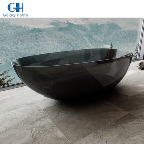 Walk-in Tub Manufacturer - Contemporary Oval Transparent Acrylic Stone Hotel Project Solid Surface Resin Shower Combination Freestanding