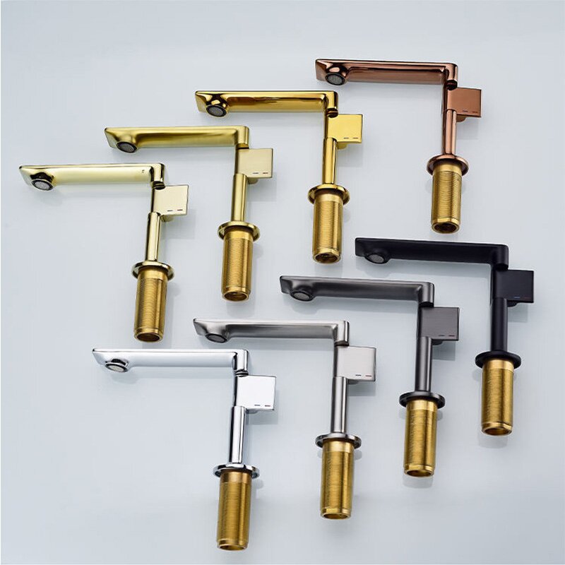 Bathroom Sink Faucets Manufacturer - Modern New Brass Cold Hot Wash Basin Tap Rose Gold with Stainless Steel Valve Core