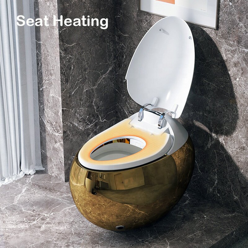 Smart Ceramic Toilet Manufacturer - 2025 Luxury Style Gold Electroplated with Remote Control and Seat Heating Advanced Function