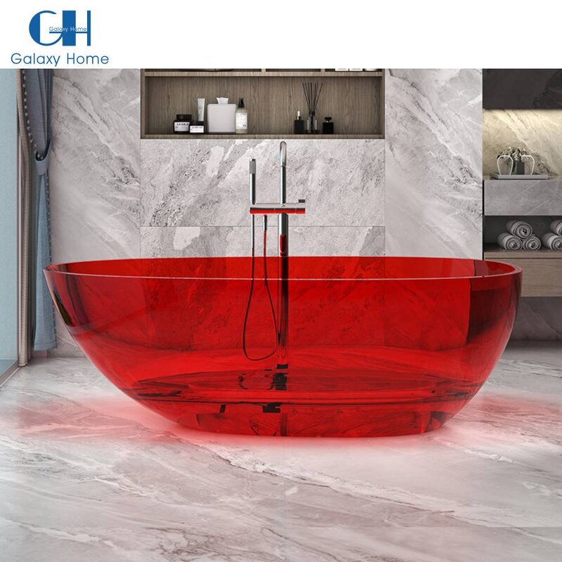Resin Stone Bath Tub Manufacturer - Brown Egg Shape Translucency Egg Shape Clear Colored Bathtub