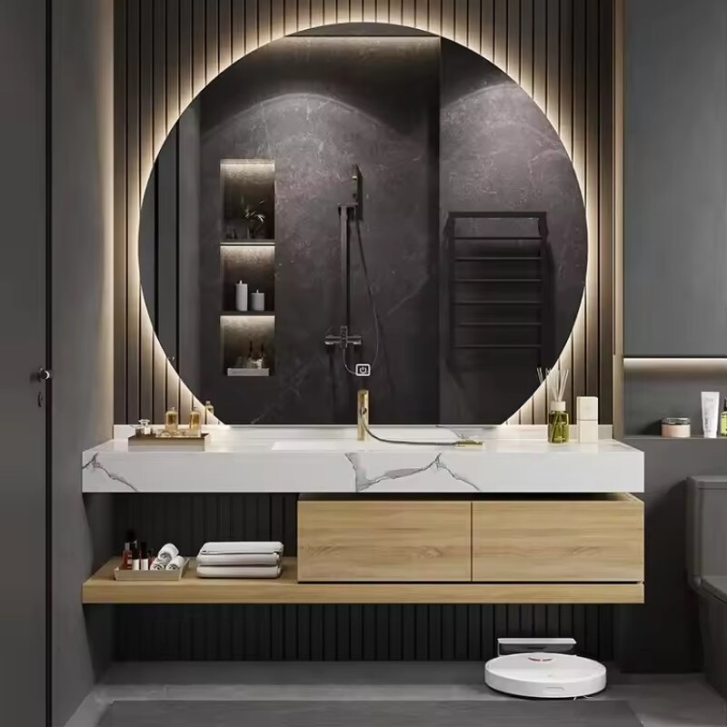 Bathroom Vanity Manufacturer - Euro Luxury Wall Mounted Single Sink Floating Modern 36 Inch Smart Mirror Storage Cabinet Sets