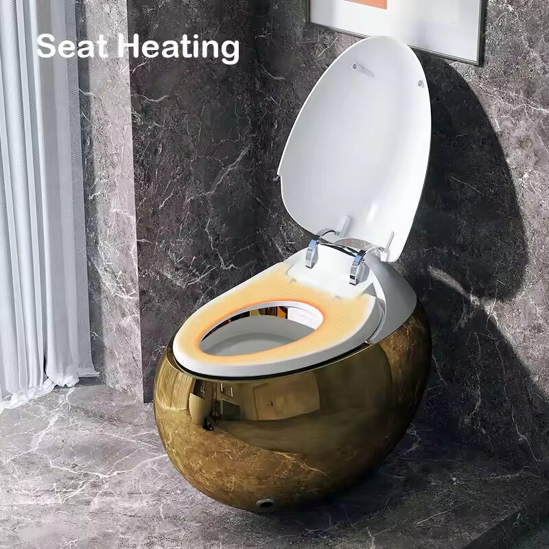 Smart Toilet Manufacturer - Gold Remote Control Egg Toilette Bowl Tankless Electric Automatic Intelligent with Sensor