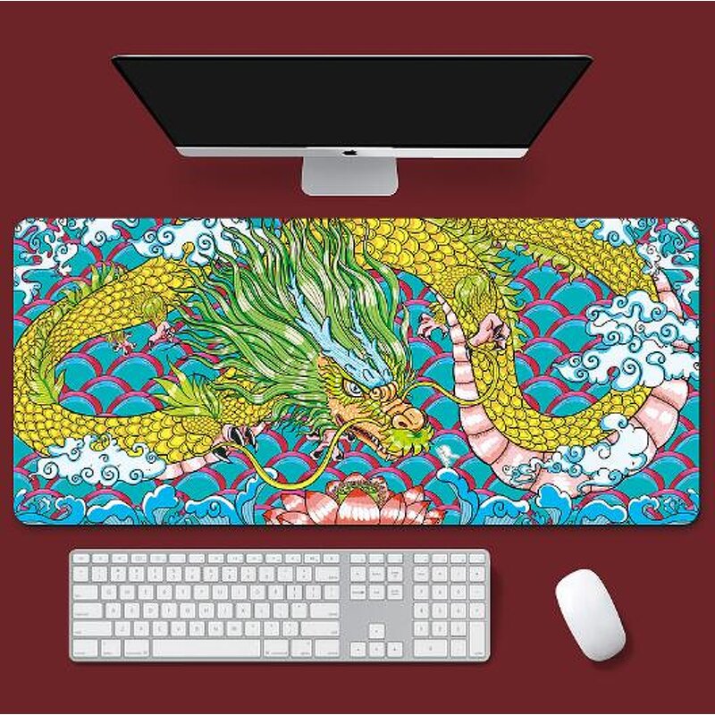 Gaming Mousepad Manufacturer - Chinese Style Large Black Dragon Gamer Carpet Rubber Keyboard Mats Desk Pad Mat Table Mouse Pad
