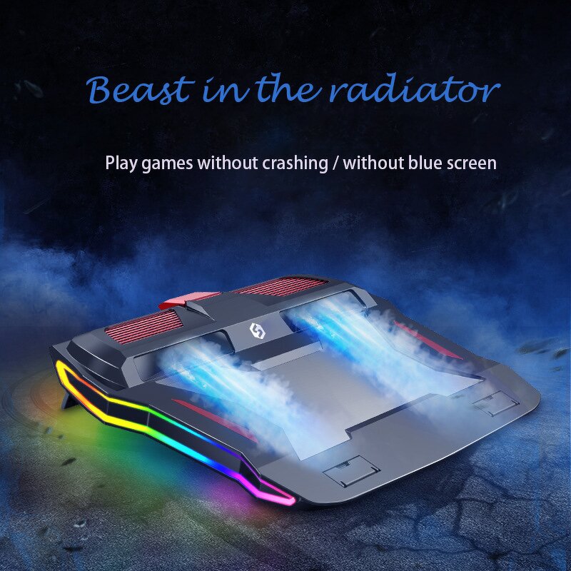 Gaming Laptop Cooler Manufacturer - RGB Adjustable Notebook Stand Holder 4000RPM Silent Cooling Pad for Lenovo Legion Y7000 W541 Made Plastic