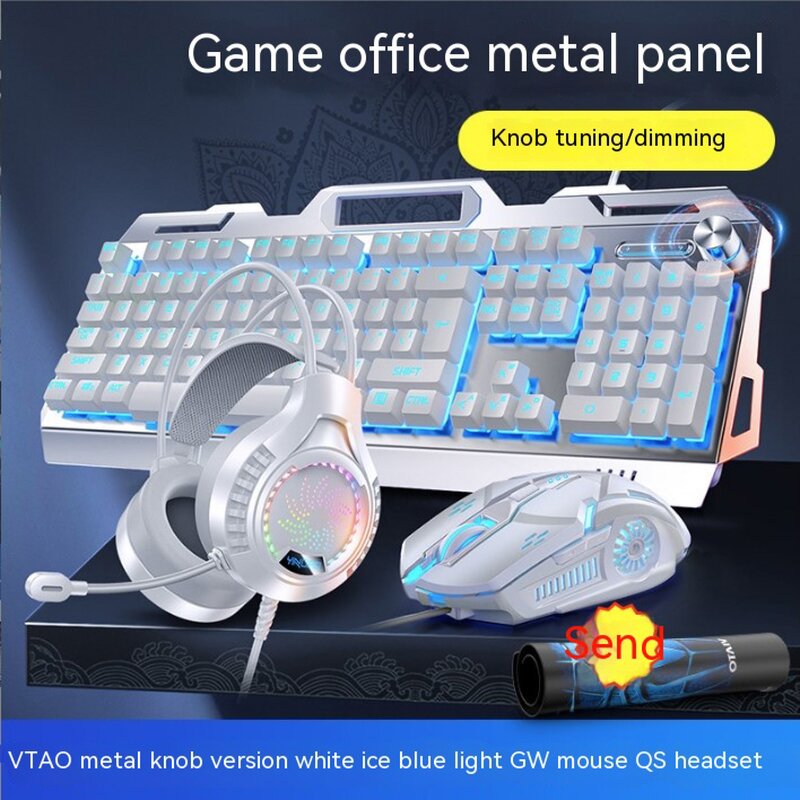 Gaming Mouse and Keyboard Manufacturer - Mouse Pad 3200dpi USB Wired Backlight Mechanical Feel Metal Keyboard Earphone Headphone