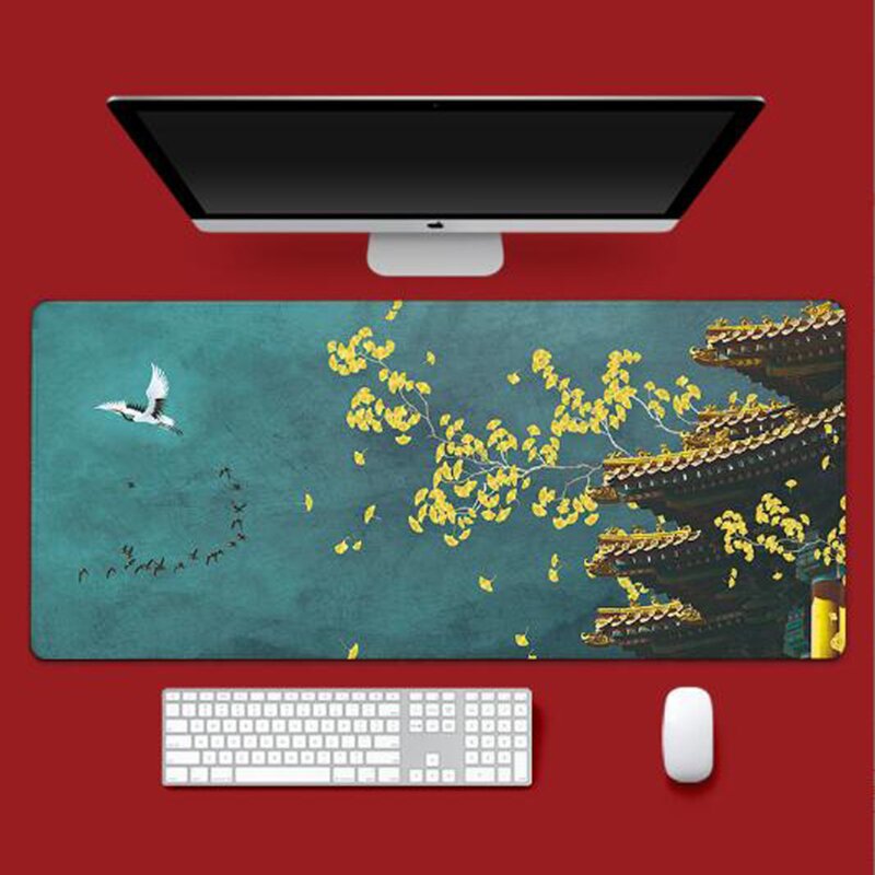 Keyboard Desk Mat Manufacturer - Chinese Style Floral Flower Mousepad Gaming Accessories Large Gamers Decoration Gamer PC Mouse Pads