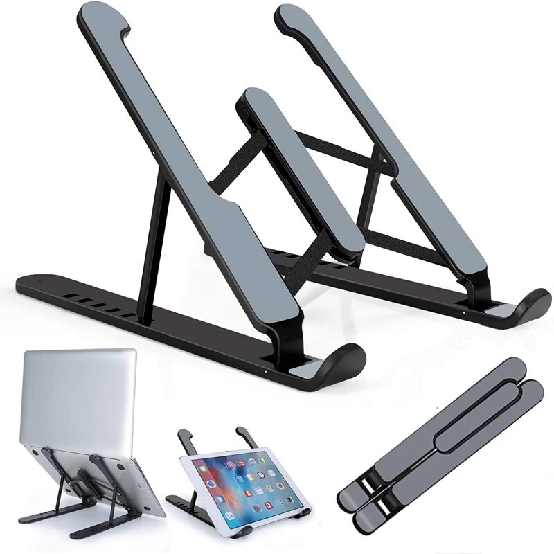 Laptop Stand Manufacturer - Foldable Portable Notebook Support Base Holder Adjustable Riser Cooling Fan Bracket for Laptop Tablet PC Phone