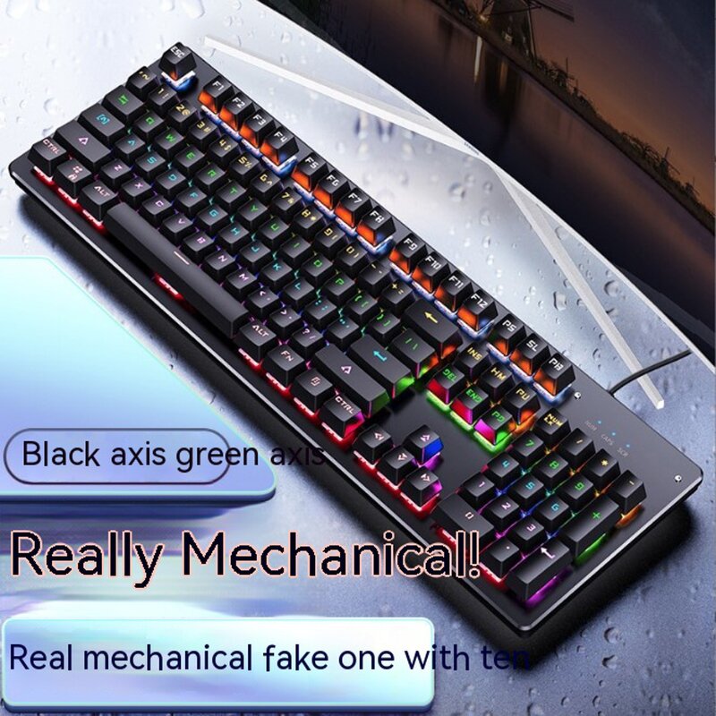 Gaming Keyboard Manufacturer - Green Axis Wired RGB Backlit Ergonomic and Changeable with Comfortable Design for Players