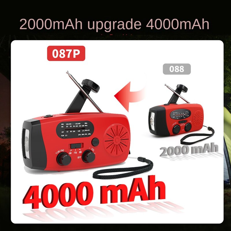 Emergency Radio Manufacturer - Portable Multi-Function Solar & Hand-Cranked Power with SOS Flashlight Made of Durable Plastic