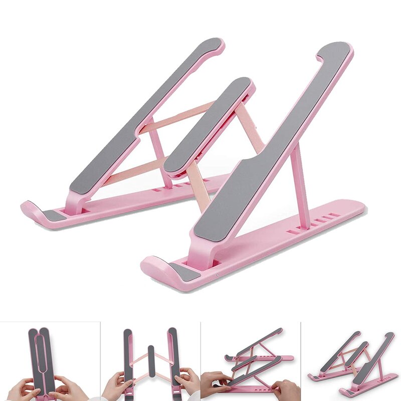 Laptop Stand Manufacturer - Foldable Portable Notebook Support Base Holder Adjustable Riser Cooling Fan Bracket for Laptop Tablet PC Phone