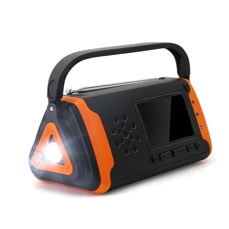 Emergency Radio Manufacturer - Outdoor Rechargeable Flashlight Torch Durable Plastic FM/AM Solar Hand Crank Power Bank Portable