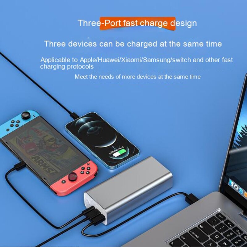 Power Bank Manufacturer - PD Fast Charge 65W Notebook Charging Aluminum Alloy DC Port 76W High Power 30000 MAh 19V Mobile Power Supply