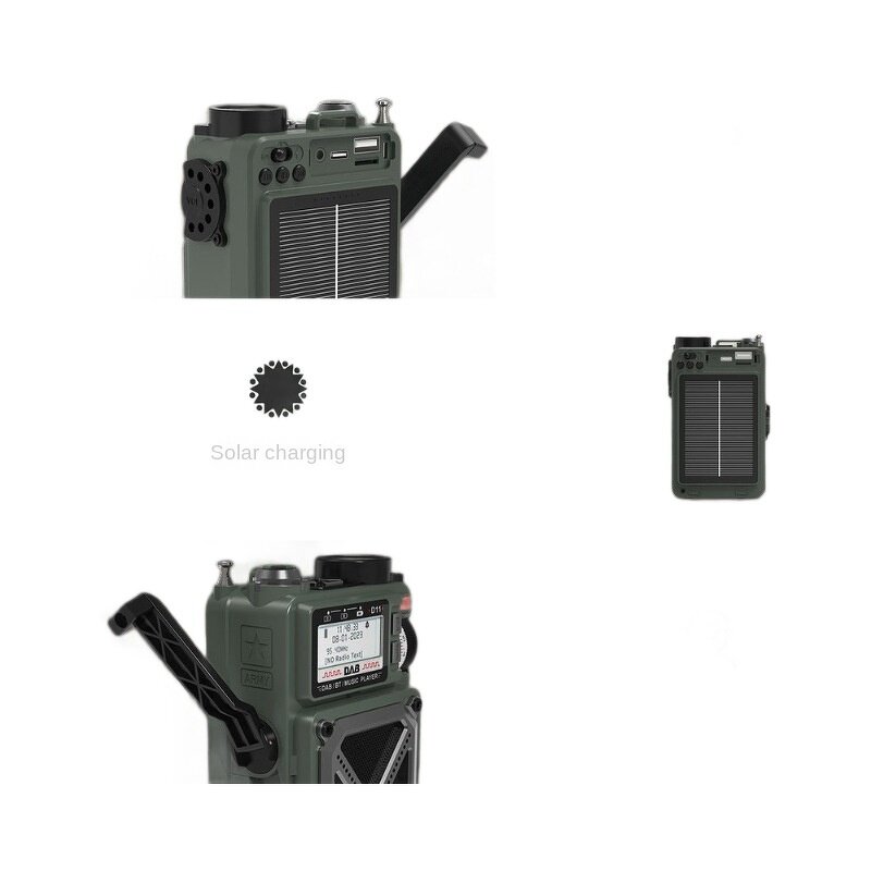 Emergency Radio Manufacturer - Outdoor 5W Micro USB Hand-Cranked Solar Powered DAB Radio for Bluetooth Speaker Power Banks