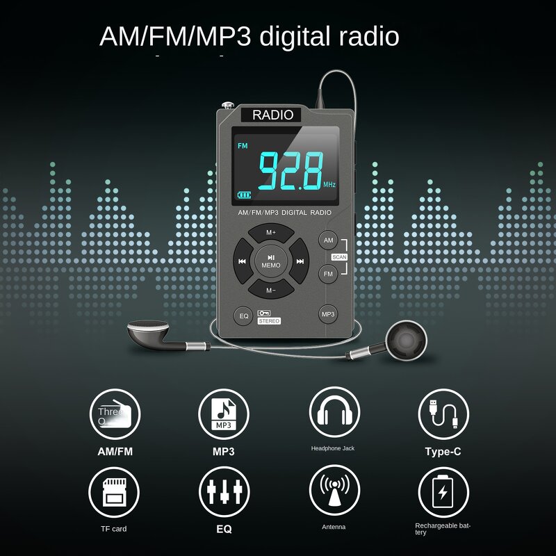 Portable Radio Manufacturer - Old Man Mini Pocket Manual MP3 AM FM