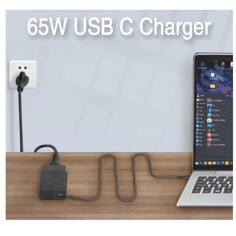 USB C Laptop Charger Manufacturer - Slim 65W New Qc3.0 Compatible for HP Spectre x360 Elitebook x360 Elite X2 Travel Type C OTP