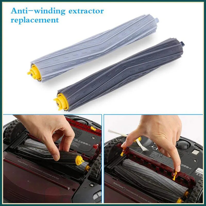 Robot Vacuum Parts Manufacturer - Replacement Plastic HEPA Filter and Side Roller Brush for iRobot Roomba 800 & 990 Series Model 896