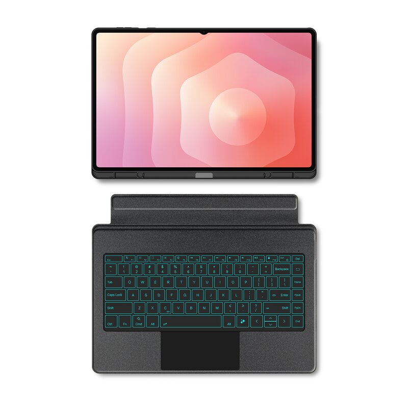 Keyboard Case Manufacturer - PU Leather Smart Magnetic TouchPad Backlit for Samsung Tab S11 Ultra 14.6 Inch Tablet