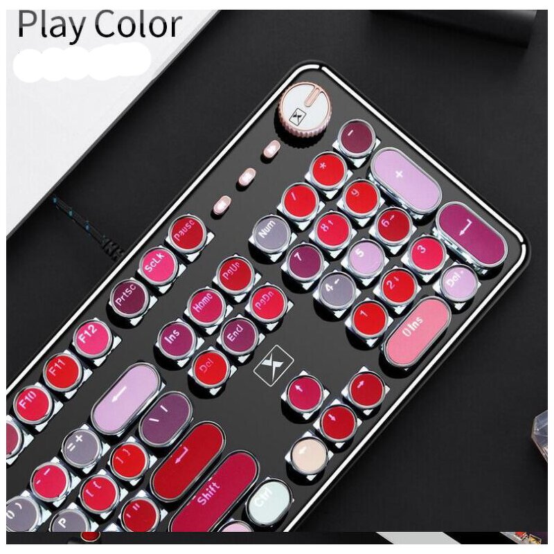 Gaming Keyboard Mouse Combos Manufacturer - Gift Box Pink Round Keycap Macro Programming 104 Mechanical Shafts RGB Backlight Computer