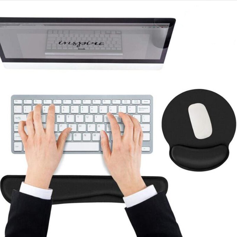 Gaming Keyboard Mousepad Set Manufacturer - PC Gamer Office with Memory Foam Wrist Rest Superfine Fibre Durable Comfortable Waterproof