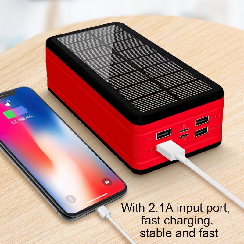 Solar Power Bank Manufacturer - Portable 50000mAh for Xiaomi iPhone Samsung Large Capacity Wireless Flash Light Phone Charger 25W Output