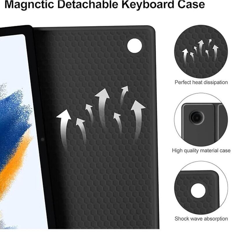 Tablet Case Manufacturer - for Xiaomi Redmi Pad 2 Pro 12.1" 2025 with Keyboard Detachable Wireless Keyboard+Tablet Cover