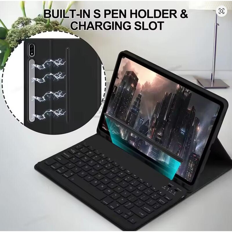 Keyboard Cover Manufacturer - USB Wireless BT Protective Leather Shell Tablet Case for Samsung Galaxy Tab S10 FE 10.9inch