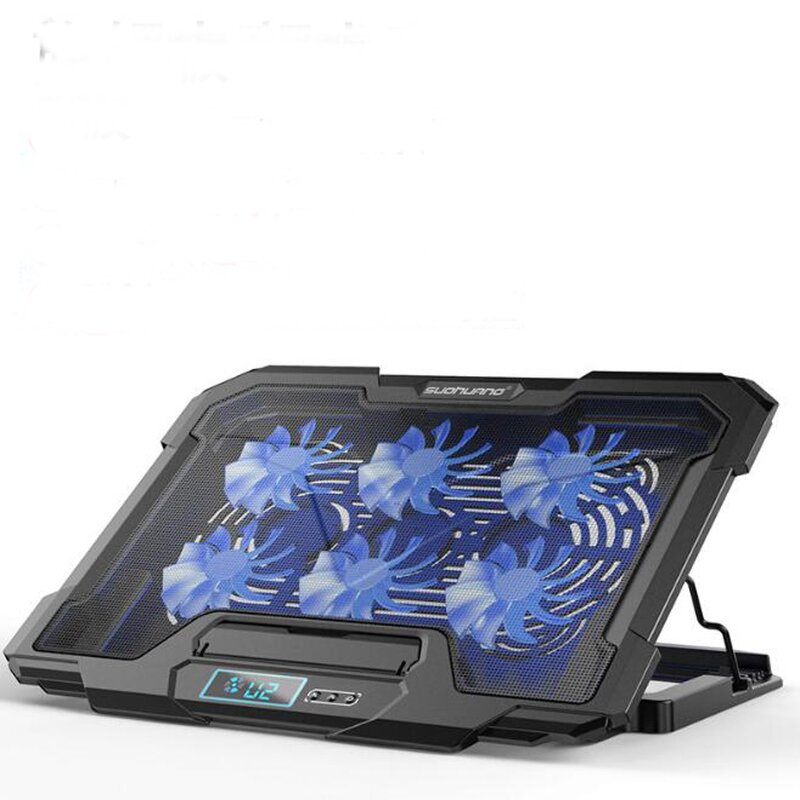 Laptop Stand Cooler Manufacturer - RGB Light with Six Fans Two USB Ports 2500RPM 20DB Adjustable Notebook Cooling Pad for Gaming