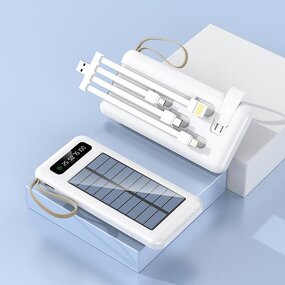 Solar Power Bank Manufacturer - 20000mAh Portable Charger Fast Charging External Battery With Charging Cable for Xiaomi Iphone