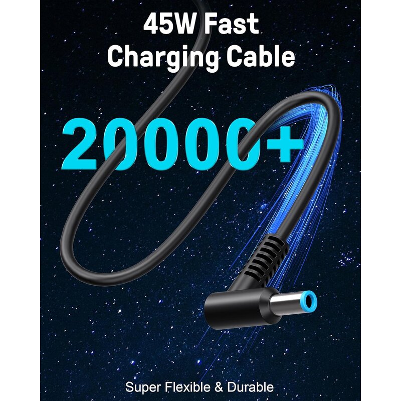 AC Adapter Manufacturer - 45W Power Cord Blue Tip Charger Compatible for HP Pavilion x360 Zbook 14u G4 G5 Notebook Stream 14