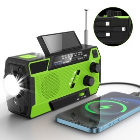 Emergency Radio Manufacturer - Durable Plastic Portable Outdoor Solar Charging and Hand-Crank Flashlight for Disaster Prevention