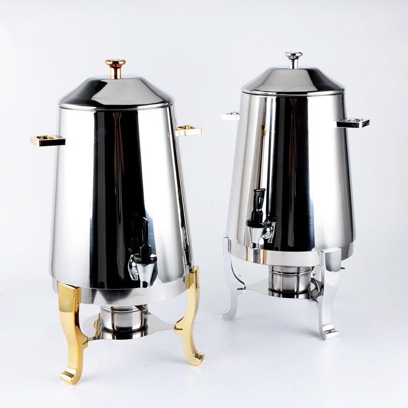 Hot Drink Dispenser Manufacturer - Gold Alcohol Heating Stainless Steel Juice Drink Silver Water With Faucet