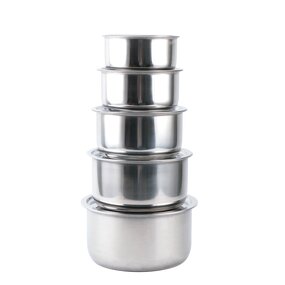 Stock Pot Set Manufacturer - Hot Selling OEM/ODM 5pcs 410 StainlessSteel Cooking Box Seasoning Box