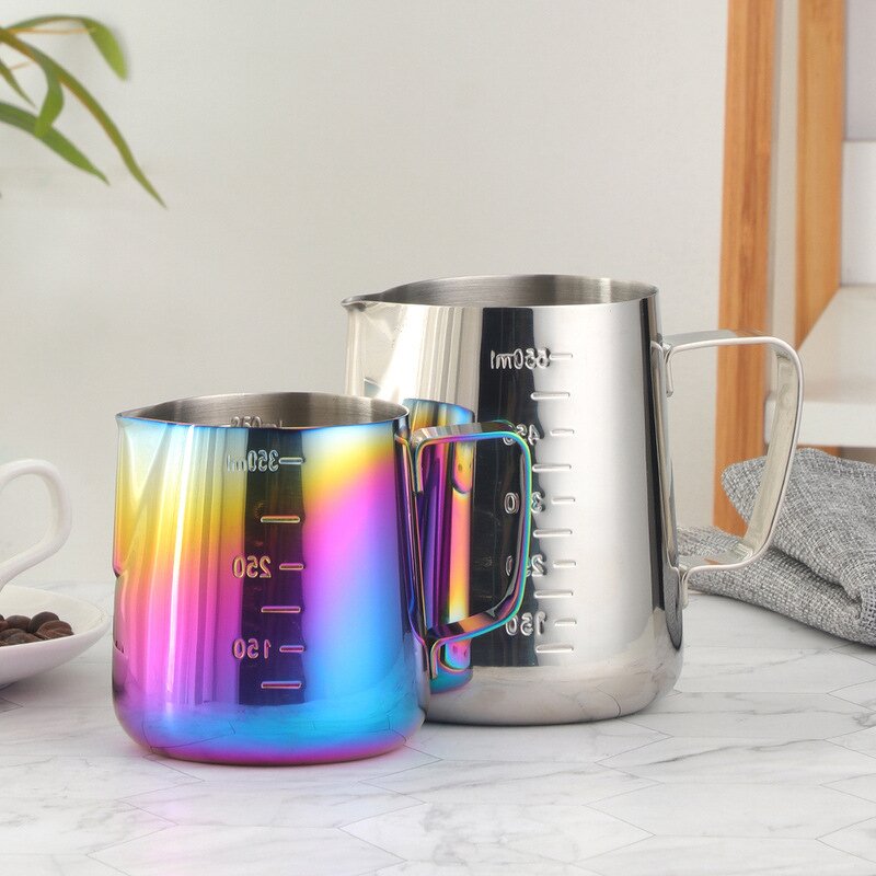Coffee Cup Manufacturer - Stainless Steel Pull Flower Foam Milk Heat-resistant Latte Jug Pot Anti-scalding
