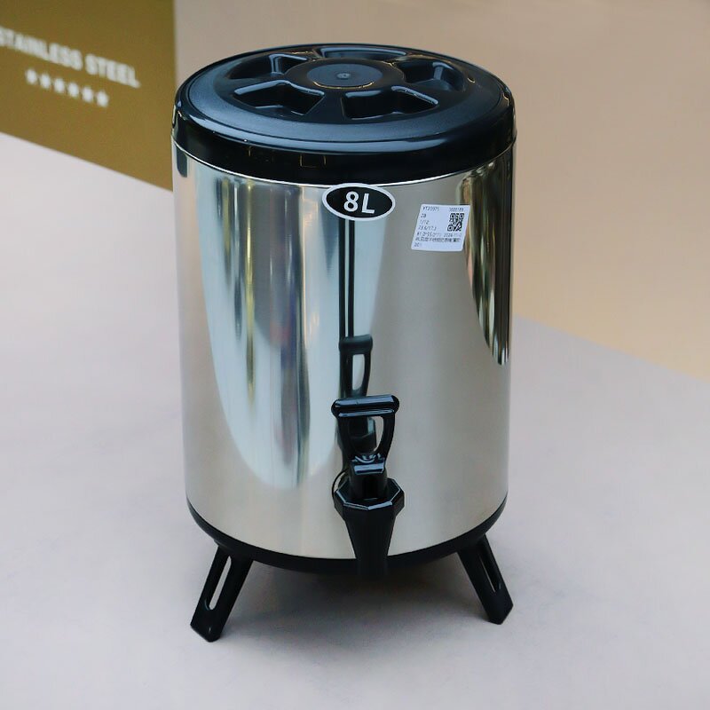 Bubble Tea Insulated Container Manufacturer - Stainless Steel 6L/8L/10L/12L/14L/16L/18L for Coffee Shop Milk Tea Insulation Bucket