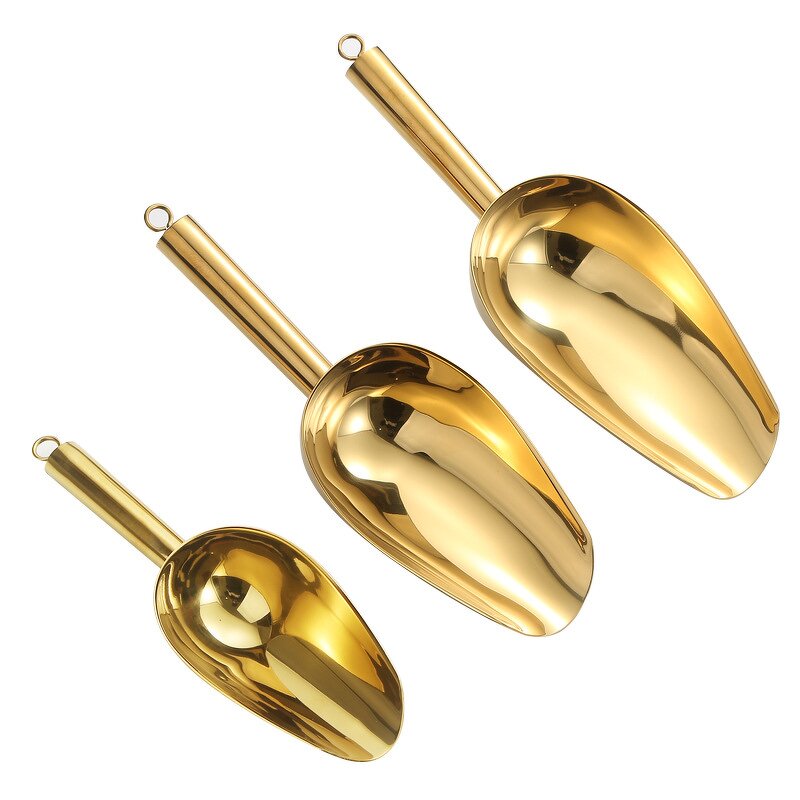 Ice Shovel Manufacturer - 304 Stainless Steel Commercial Restaurant Bar Accessories Gold