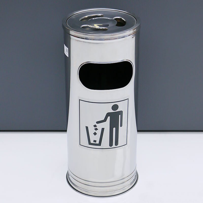 Trash Bin Manufacturer - Commercial Metal Outdoor Stainless Steel Ashtray Rubbish Can Waste Container