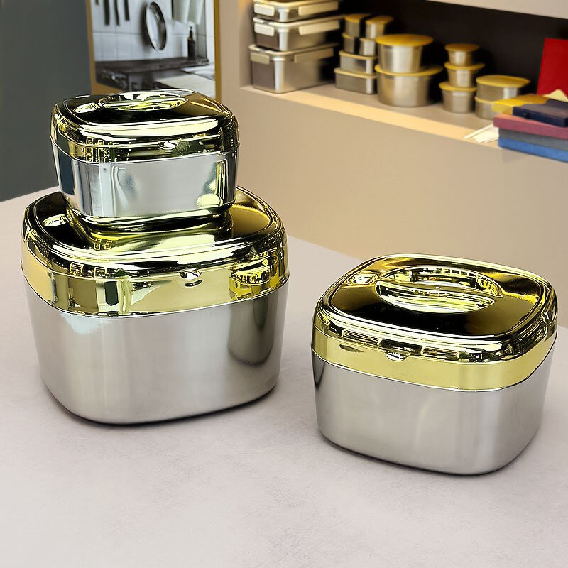 Food Warmer Pot Set Manufacturer - 3PCs Stainless Steel Heat Preservation Thermal Casserole Food Storage and Container