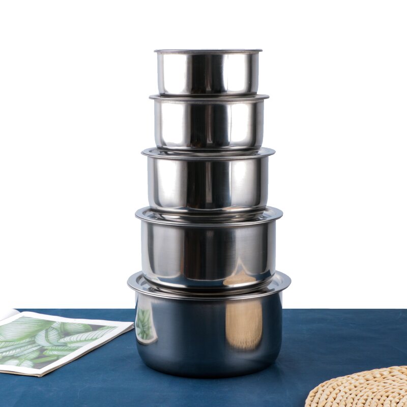 Stock Pot Set Manufacturer - Hot Selling OEM/ODM 5pcs 410 StainlessSteel Cooking Box Seasoning Box