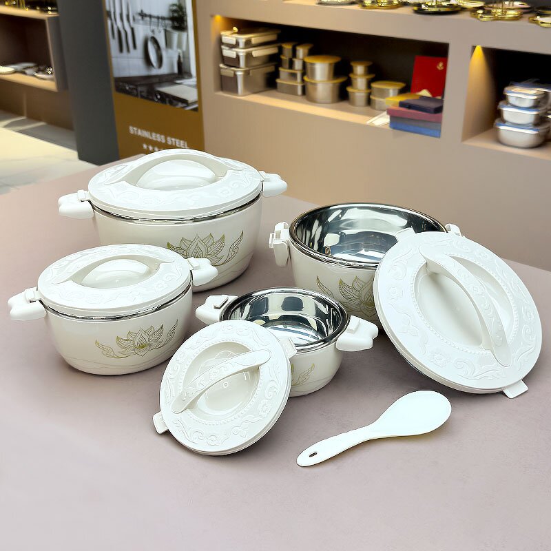 Hotpot Sets Manufacturer - Hot Selling Capacity1L+2L+4L+6L Stainless Steel Food Warmer Set Bento Lunch Box Casserole Container