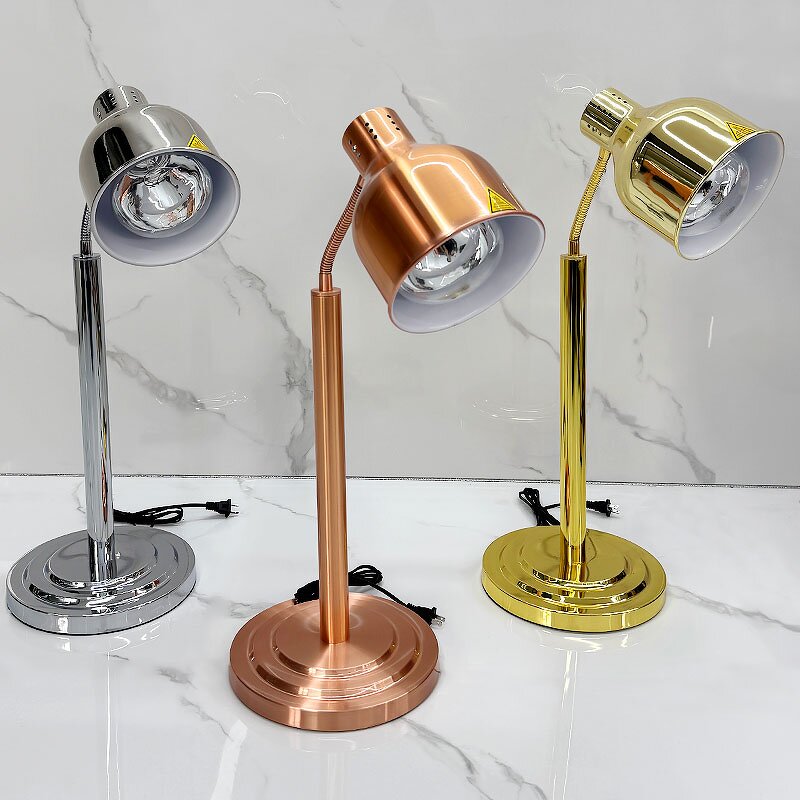 Food Warm Lamp Manufacturer - Stainless Steel Electric Food Warming Dual-Head Desk for Buffet Gold/Black/Silver