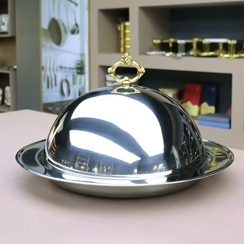 Buffet Server Plate Manufacturer - Durable Gold 47cm Oem Hotel Easy Clean With Lid Stainless Steel Trays