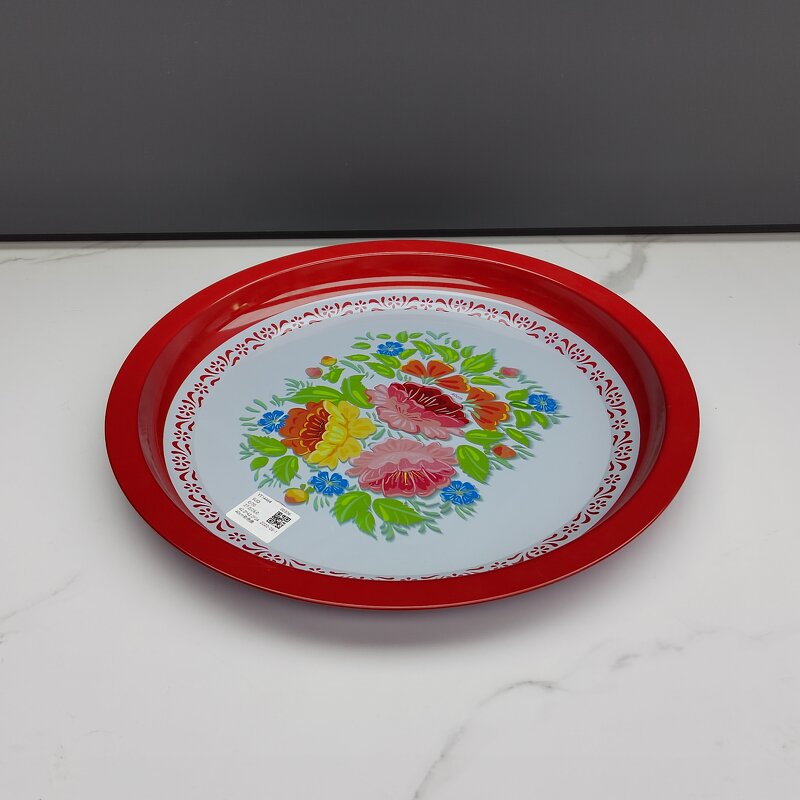 Enamel Tray Manufacturer - 35/40/45/50/55cm Cheap Unbreakable Enamelware Tea Tray Round Plate
