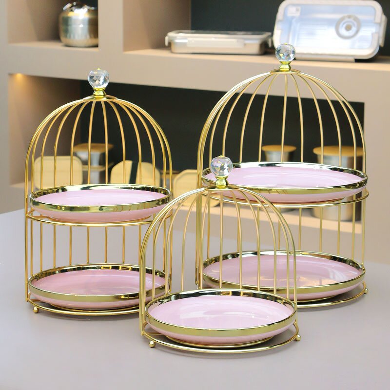 Cake Stand Manufacturer - Baking Tools Supplies Cake Table Decorating 3-tier Dessert Marble Snack Metal Bird Cage Rack